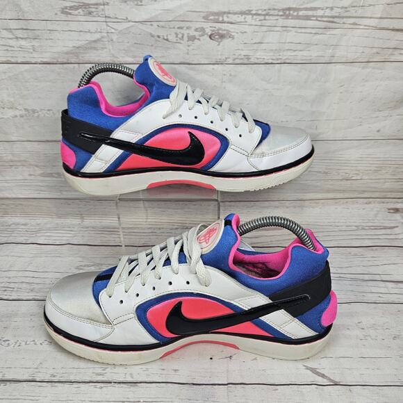 Nike Womens Air Huarache Run 385433-102 Running Shoes Sneakers Size 9 Pink Blue - Picture 2 of 7